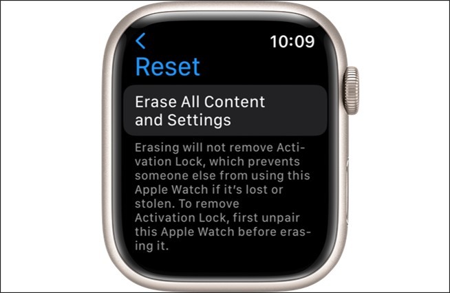 erase Apple Watch
